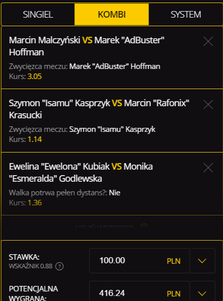 Kupon na Fame MMA 5 w LV BET